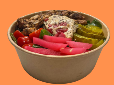 Grilled chicken shawarma bowl